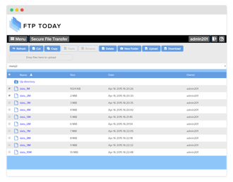 FTP Today web interface